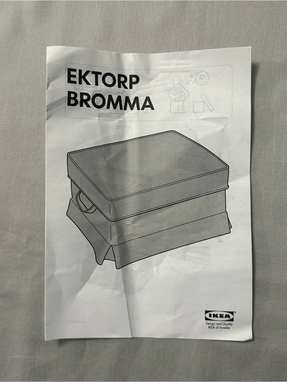 IKEA EKTORP BROMMA Footstool Cover Slipcover Ottoman Idemo Red 100% Cotton